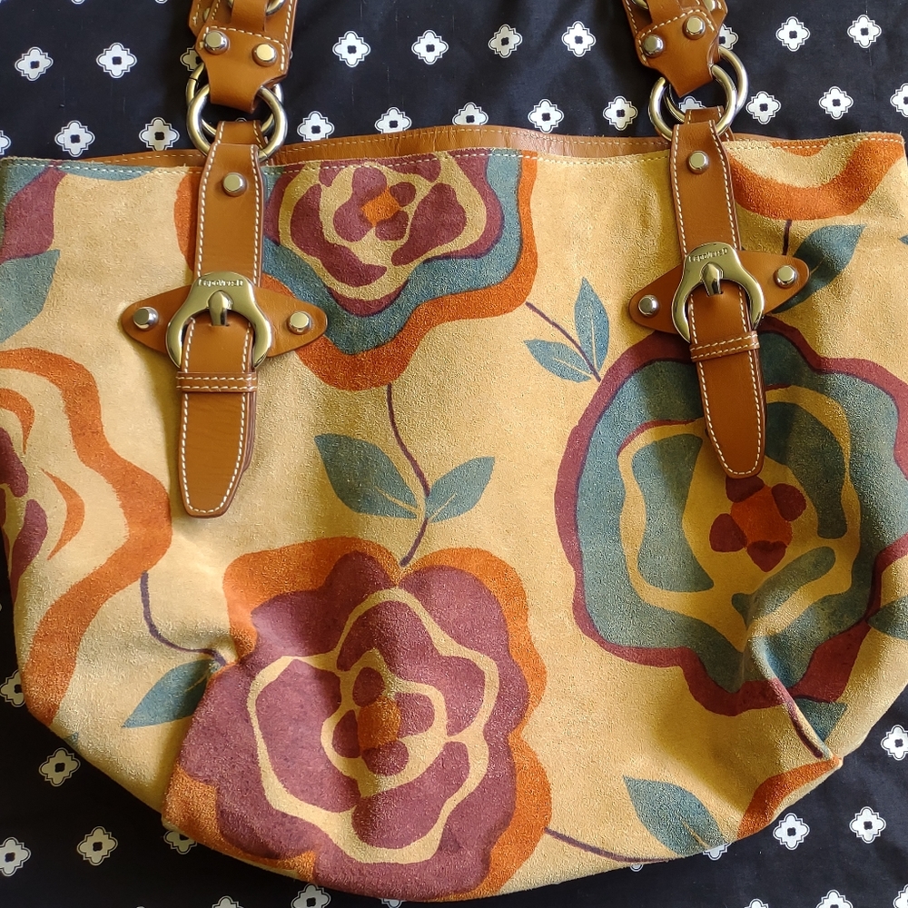 Capo Verso leather and suede purse
